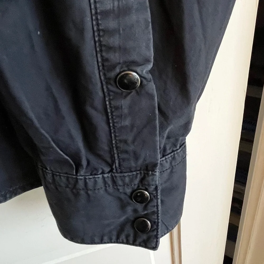True Religion MENS Black Cotton Snap Front Western Shirt Size XXL